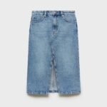 Denim Blue Midi Skirt