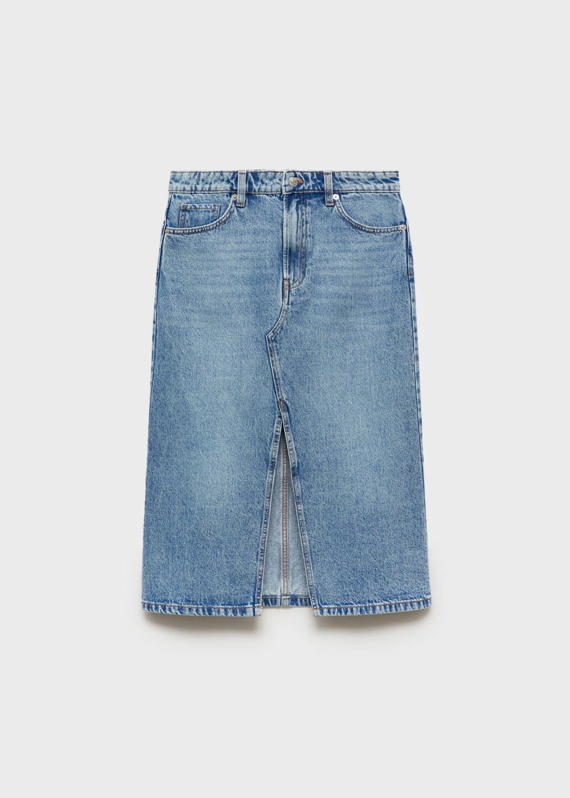 Denim Blue Midi Skirt