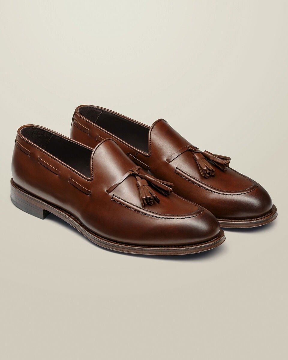Leather Tassel Loafers - Chestnut Brown