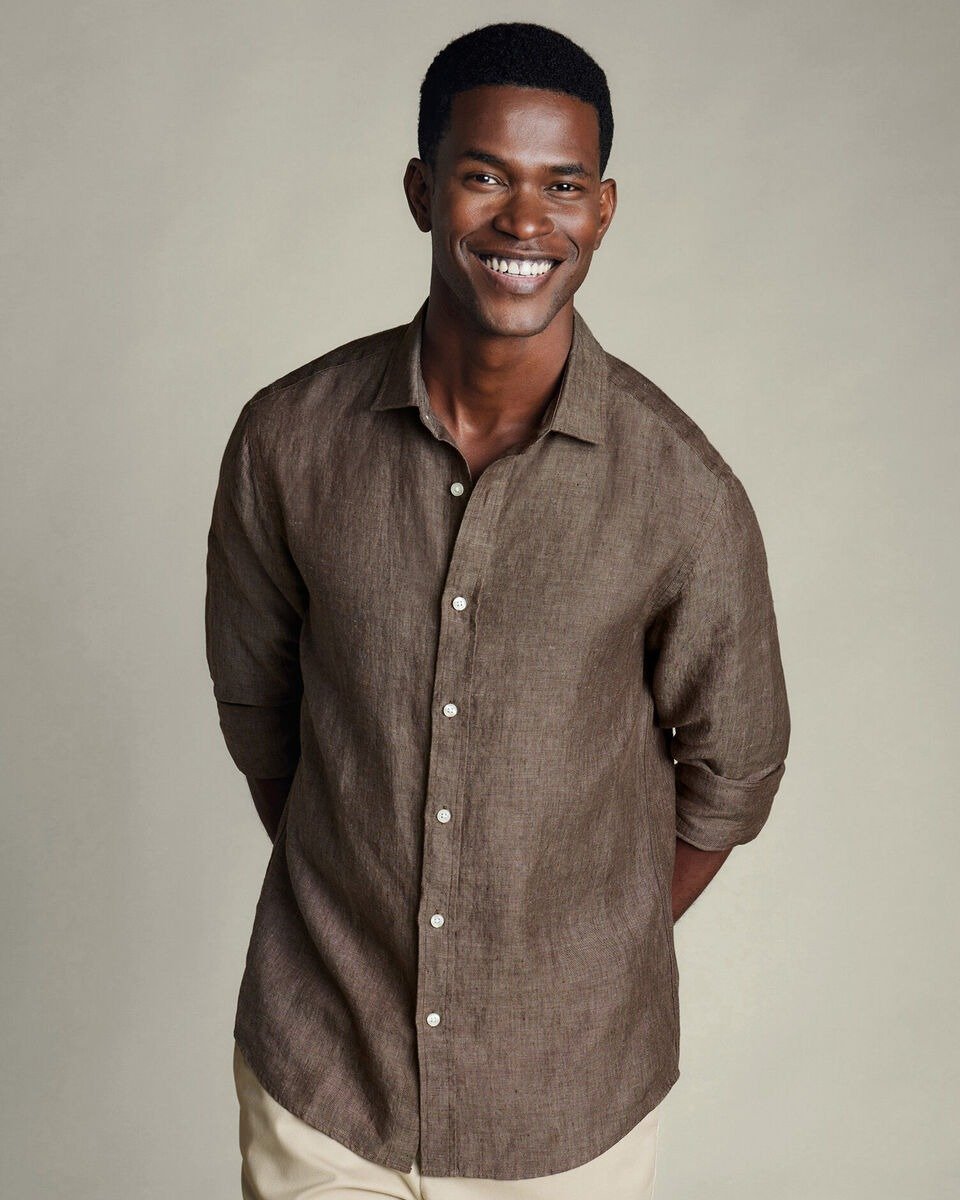 PURE LINEN SHIRT- MOCHA