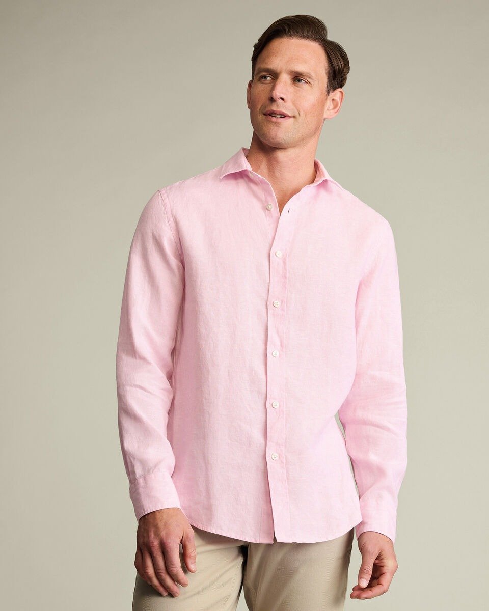 PURE LINEN SHIRT- Pink