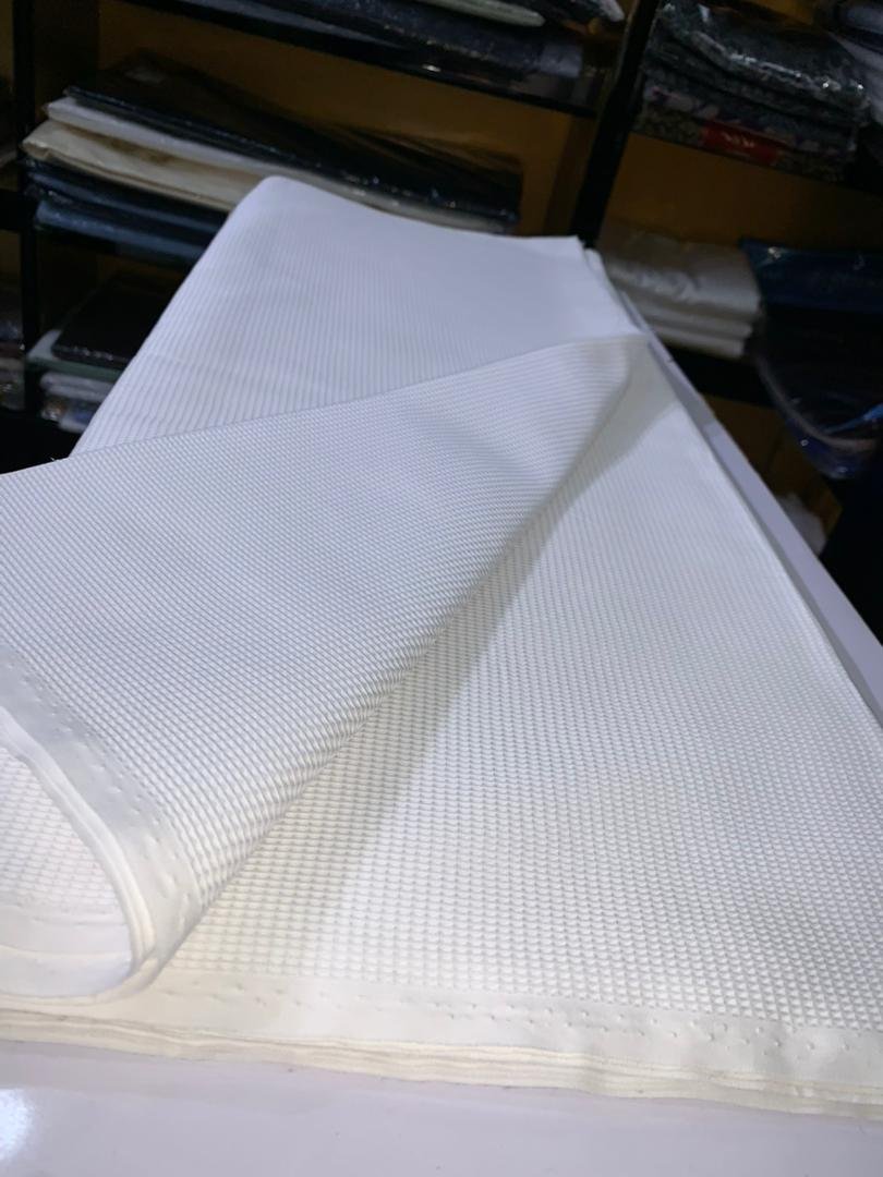 Full off white waffle cotton fabric