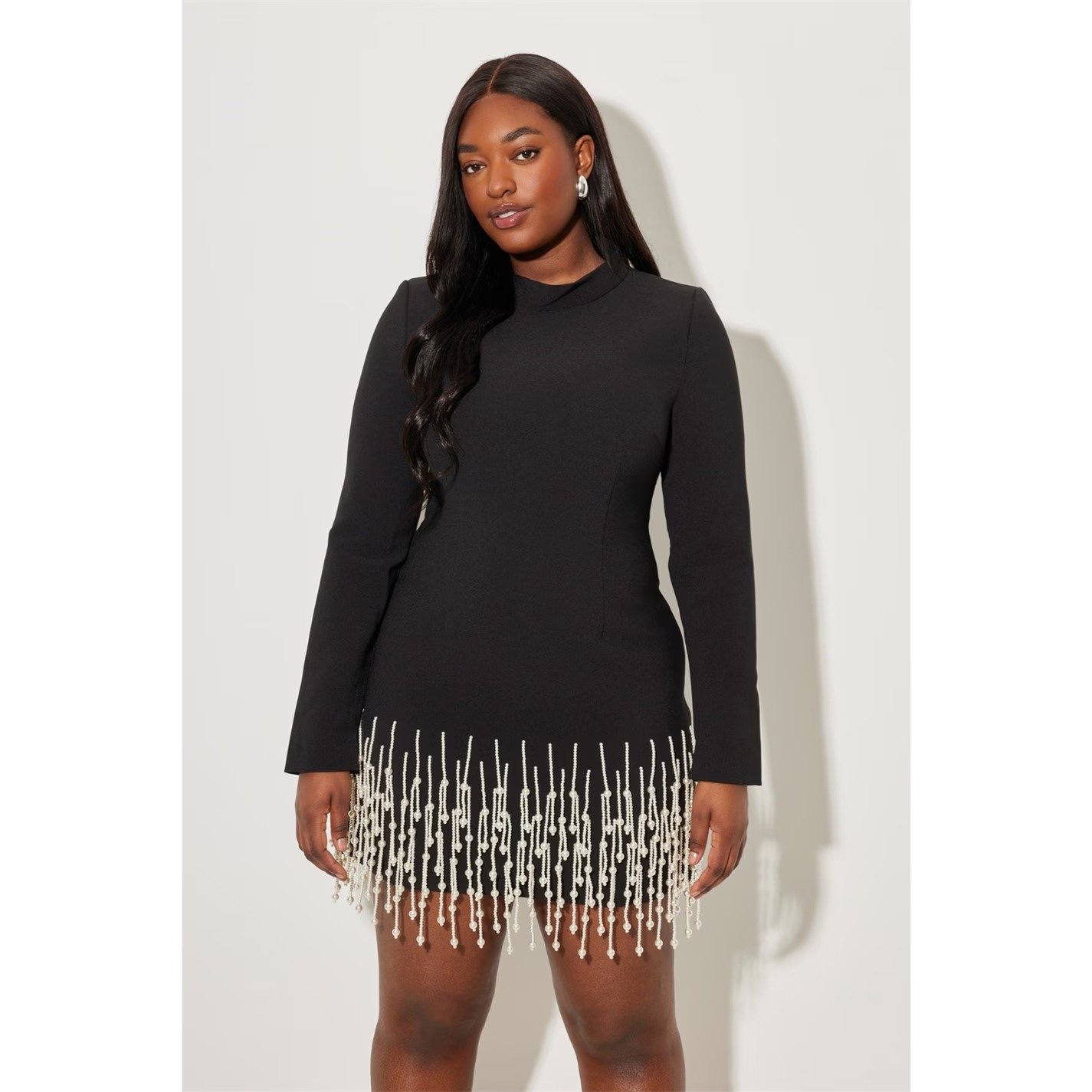 Odd Muse Fringe Pearl Sleeved Mini Dress