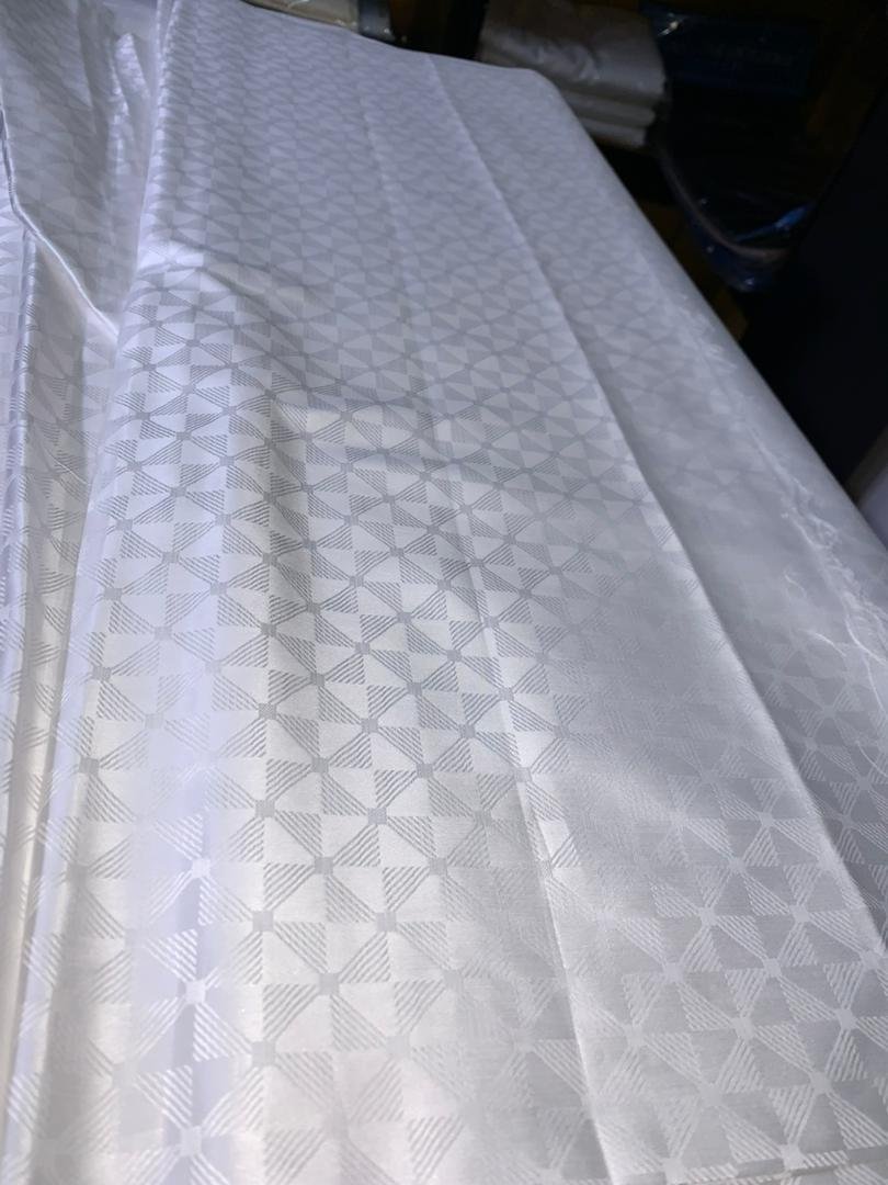 White polished Soft brocade detailed fabric